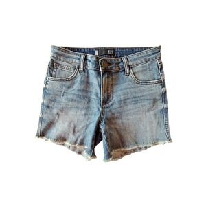KUT from the Kloth Gidget Fray Blue Denim Shorts Distressed Women's‎ Size 0